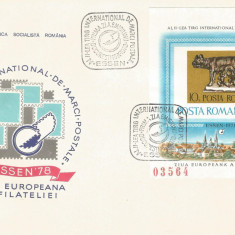 |Romania, LP 968/1978, Targul Filatelic Essen, colita nedantelata, FDC