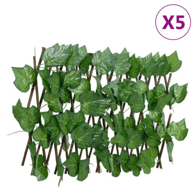 vidaXL Spalier frunze struguri false extensibil 5 buc verde 180x30 cm foto