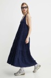 Desigual rochie TORONTO culoarea bleumarin, maxi, evazată, 24SWVK46