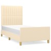 Cadru de pat fara saltea crema 80x200 cm tesatura