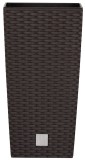 Ghiveci cu insertie Prosperplast Rato Square 225, maro, aspect ratan
