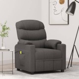 vidaXL Fotoliu de masaj, gri &icirc;nchis, material textil