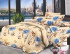 Lenjerie de pat pentru o persoana cu husa elastic pat si fata perna dreptunghiulara, Neva, bumbac mercerizat, multicolor