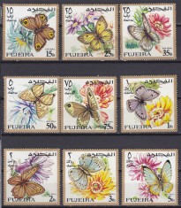 DB1 Fauna Fluturi 1967 Fujeira 9 v. PA MNH