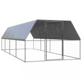 Cotet de pasari pentru exterior, 3x8x2 m, otel galvanizat GartenMobel Dekor, vidaXL