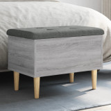 Banca depozitare Gossi gri sonoma 62x42x46 cm, lemn prelucrat, cu perna inclusa. Banca hol/living, spatiu stocare haine/jucarii