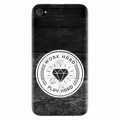 Husa silicon pentru Apple Iphone 4 / 4S, Work Hard Play Hard foto
