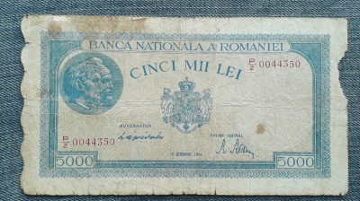 5000 lei 10 octombrie 1944 Romania / 5.000 seria 0044350 foto