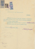 Document fiscal Cluj 1923 cu 2 timbre maghiare rare cu supratipar local 50 Bani, Istorie, Stampilat