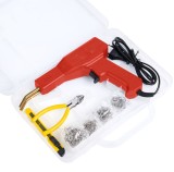 Pistol pentru lipit plastic, repararea fisurilor din plastic, 4 tipuri de capse, putere 50W, rosu