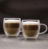 Ceasca de capuccino din sticla cu perete dublu, - 250 ml, 2 buc./pachet