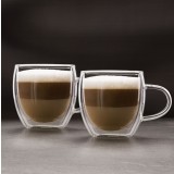 Ceasca de capuccino din sticla cu perete dublu, - 250 ml, 2 buc./pachet