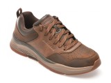 Pantofi sport SKECHERS maro, BENAGO, din piele naturala