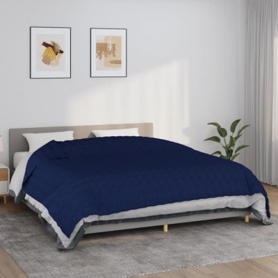 vidaXL Pătură cu greutăți, albastru, 220x260 cm, 11 kg, textil foto