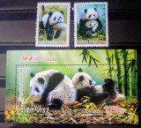 Coreea 2012 urși Panda, fauna animale serie 2v + bloc nestampilata Korea 2012