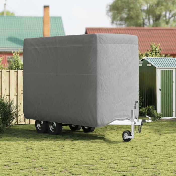 vidaXL Husă remorcă pentru cai gri 376x168x240 cm țesătură nețesă