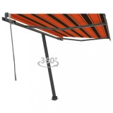 VidaXL Copertină autonomă retractabilă automat oranj&amp;maro 300x250 cm
