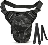 Cumpara ieftin Geanta si Borseta Picior Moto LAICOBEAR, Extensibila, Impermeabila, Compartimente pentru Magneti Rezervor, Reflectorizanta, Negru
