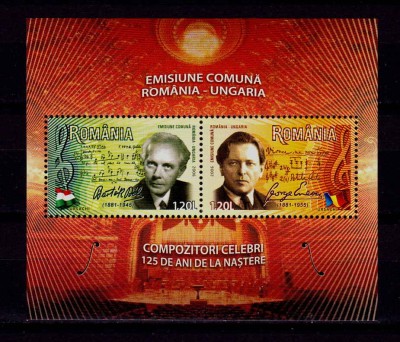 ✅RO 2006 LP 1726b , &amp;quot;Em.com. RO/Ungaria-Compozitori&amp;quot;,colita 380,MNH foto
