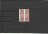 ROMANIA 1909/1914 LP 67 REGELE CAROL I TIPOGRAFIATE VALOAREA DE 3 BANI ( LP 67 b ) IN BLOC DE 4 TIMBRE NESTAMPILAT