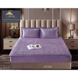 Cumpara ieftin Topper Saltea/Husa de pat matlasata si 2 fete de perne din catifea, cu elastic, model tip topper 140x200 - JO854