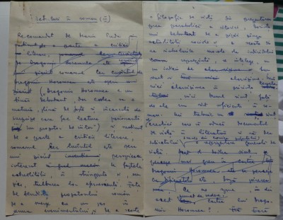 8 pagini olografe Ovidiu S. Crohmalniceanu: Debuturi in roman foto