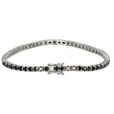 Bratara Tennis Black Diamonds din aur alb de 14 K
