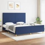 VidaXL Cadru de pat cu tăblie, albastru, 180x200 cm, textil