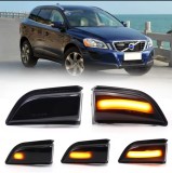 Semnalizari Oglinda Dinamice Secventiale LED Volvo XC60 2008-2014, Lentila Neagra Smoke, Plug &amp; Play, Semnalizator Lateral