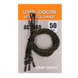 Montura Leadcore Orange Loops cu Agrafa Quick Change 50cm 3buc