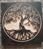 Lemn masiv Sculptat tree of life 10x10cm
