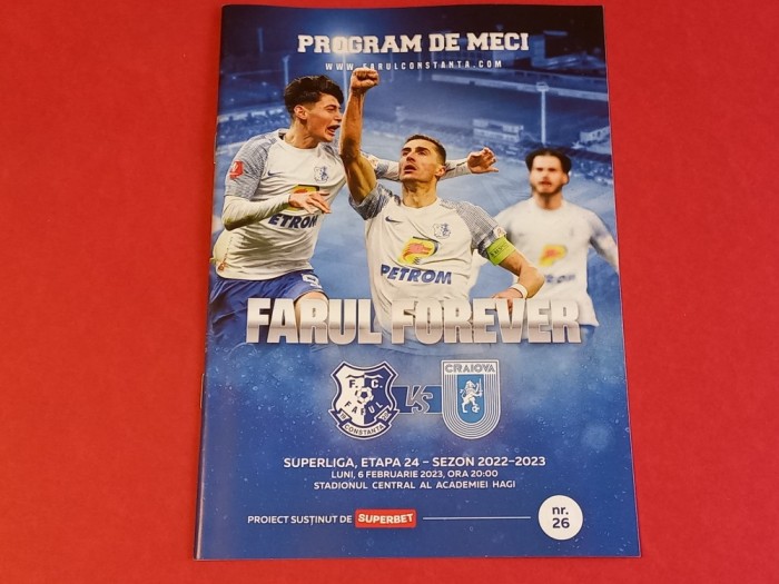 Program meci fotbal FARUL CONSTANTA - Universitatea Craiova (06.02.2023)