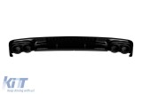 Difuzor tip S6 cu capete din plastic negru, potrivit pentru bara de protectie S-line din spate la Audi A6 sedan, break dupa 2018 -oo--oo- Performance