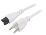 Cablu Alimentare IEC C5 la NEMA 5-15 1m Alb 7A