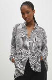 Answear Lab camasa femei, culoarea negru, cu guler clasic, regular