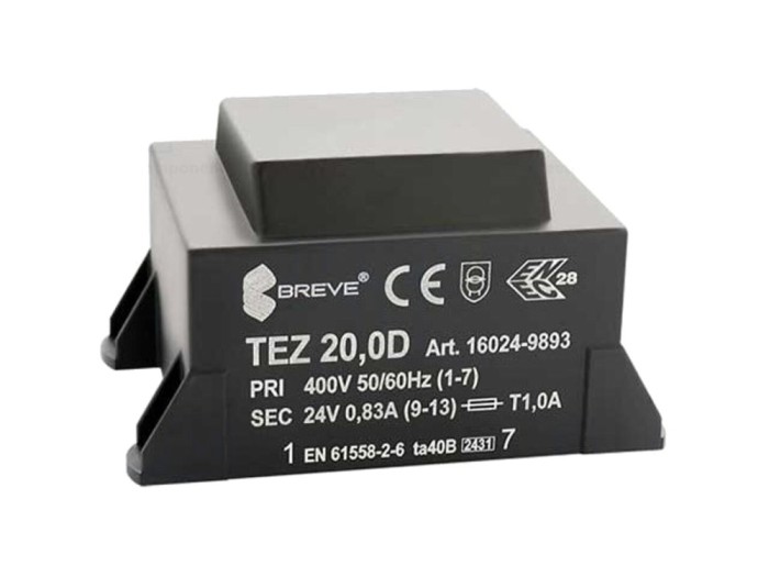 Transformator &Icirc;ncapsulat 20VA 400VAC 24V PCB