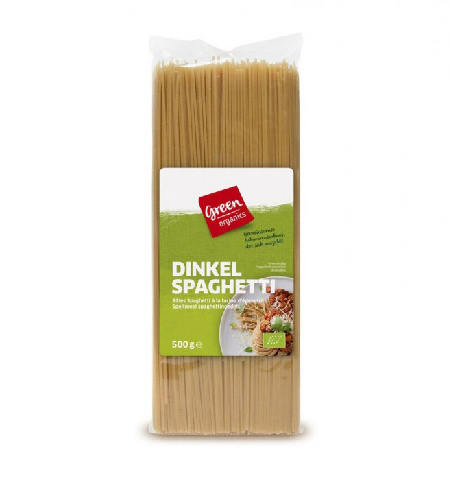 Spaghetti bio din grau spelta, 500g Green Organics