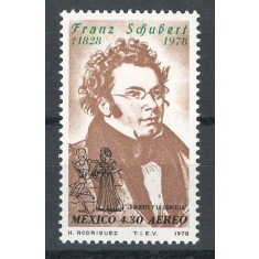 Mexic 1978 MNH - 100 de ani de la moartea lui Franz Schubert, nestampilat