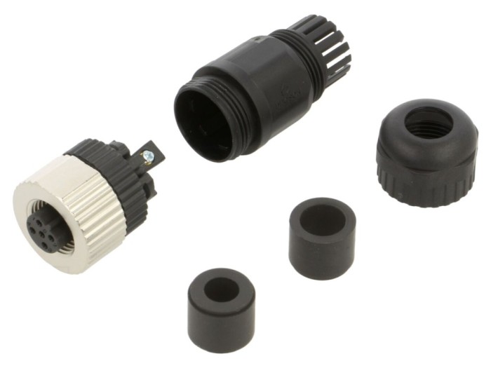 Conector M12 mamă 5 pini, cod B