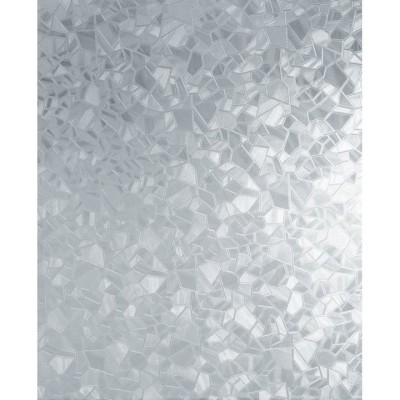 Folie autocolanta pentru geam, model forme geometrice, dimensiuni 45 X 300 cm, usor de aplicat si intretinut, gri/transparent foto