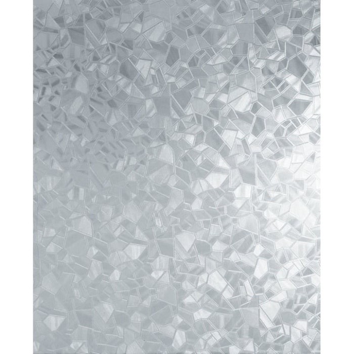 Folie autocolanta pentru geam, model forme geometrice, dimensiuni 45 X 300 cm, usor de aplicat si intretinut, gri/transparent