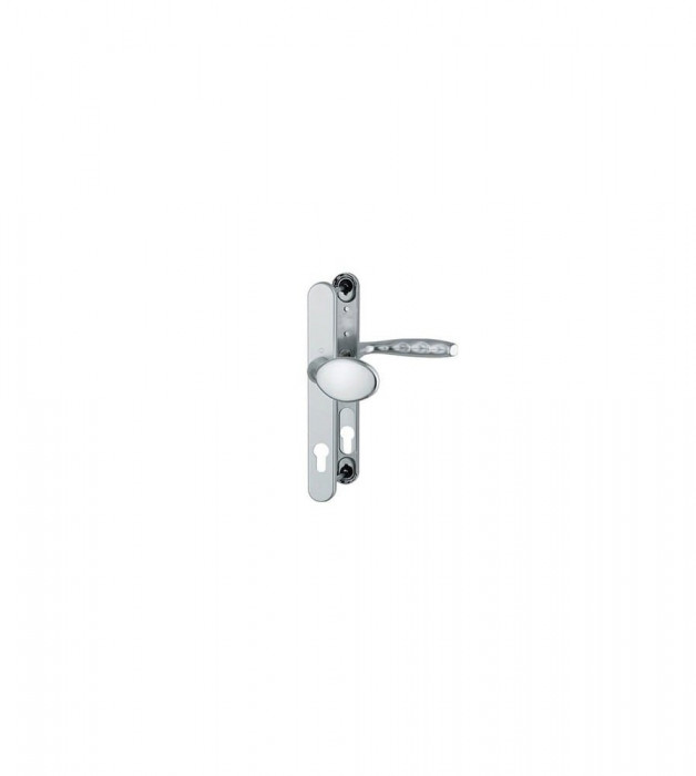 Maner usa exterior Hoppe New York buton-maner cu sild pentru cilindru material aluminiu, culoare argintiu, 92 x 30 mm