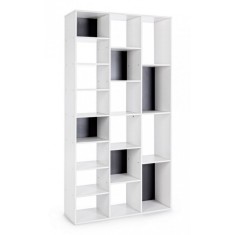 Biblioteca mdf alb gri Arctic 91x29.8x178.3 cm
