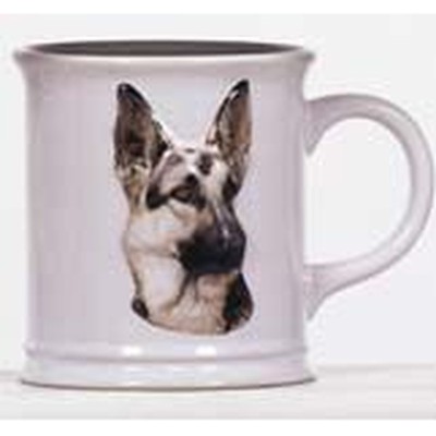 Cana cu catel rasa german Shepherd in relief foto