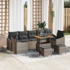 VidaXL Set de canapele pentru grădină 10 pcs Gri 90 x 55 x 71 cm 3364593