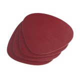 Set 4 buc suporti pahare de masa, din piele regenerata de culoare bordo, 11x12