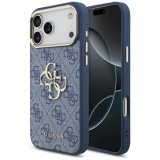 Husa pentru Apple iPhone 17 Pro Max, Guess, Big 4G Logo Classic, Albastra Aurie