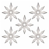 Cumpara ieftin Set cinci stele de aruncat, 8 colturi, otel inoxidabil, 10 cm, argintiu