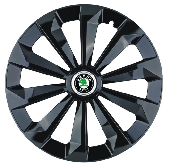 Set 4 capace roti Fame negru R14 pentru gama auto Skoda