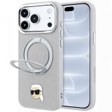 Husa MagSafe pentru Apple iPhone 18 Pro / 17 Pro, Karl Lagerfeld, Ring Stand 360 Karl Pin, Gri